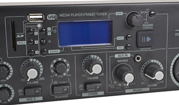 1 to 2 Zone Mixer Amplifier with Media Player Bluetooth 2 x 160W 4 Ohms